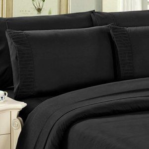 Bamboo Sheet Set Black Color Size King 2 Free Pillowcase